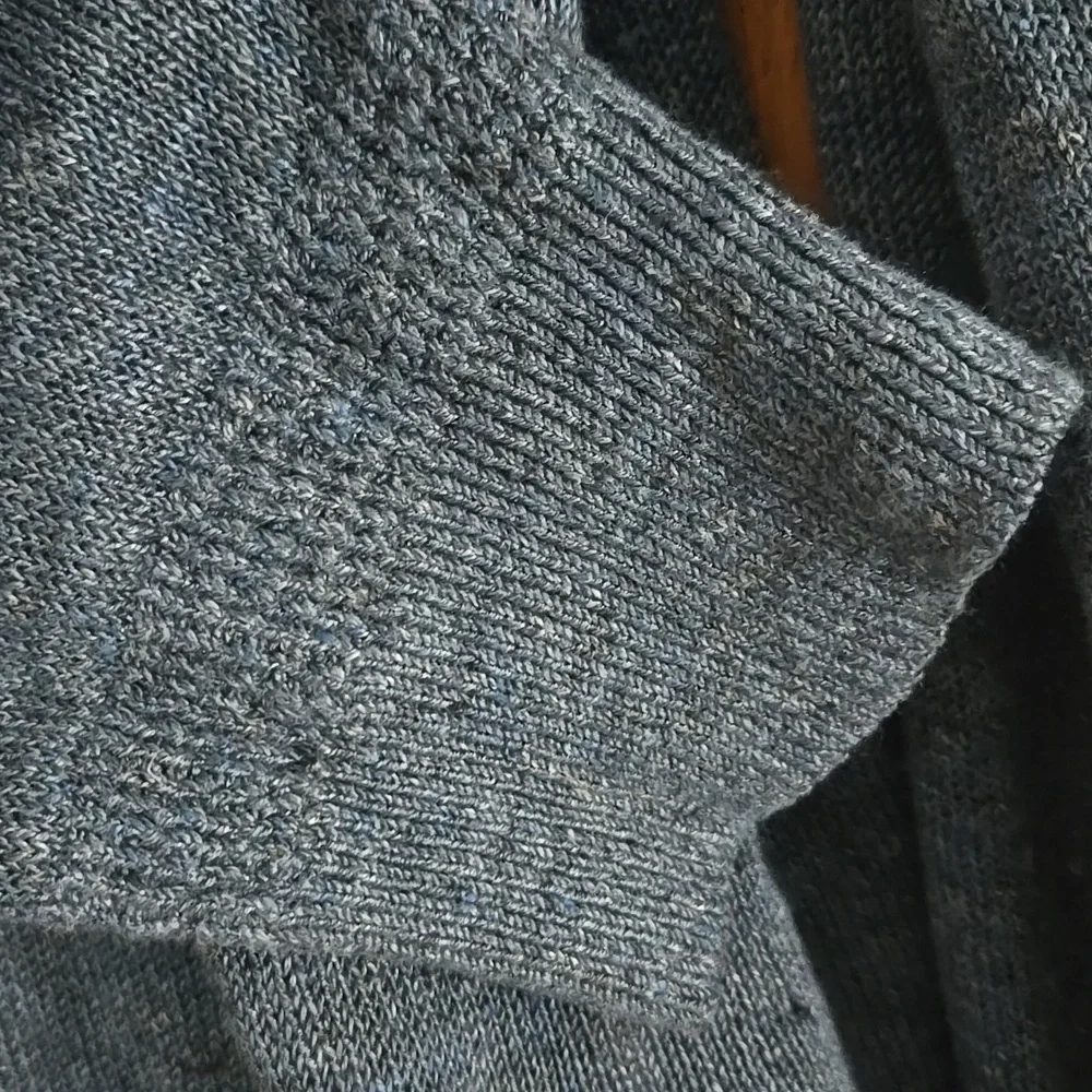 X-LARGE Dark Blue/Navy Italian Linen Button Mock Pullover From Banana Republic